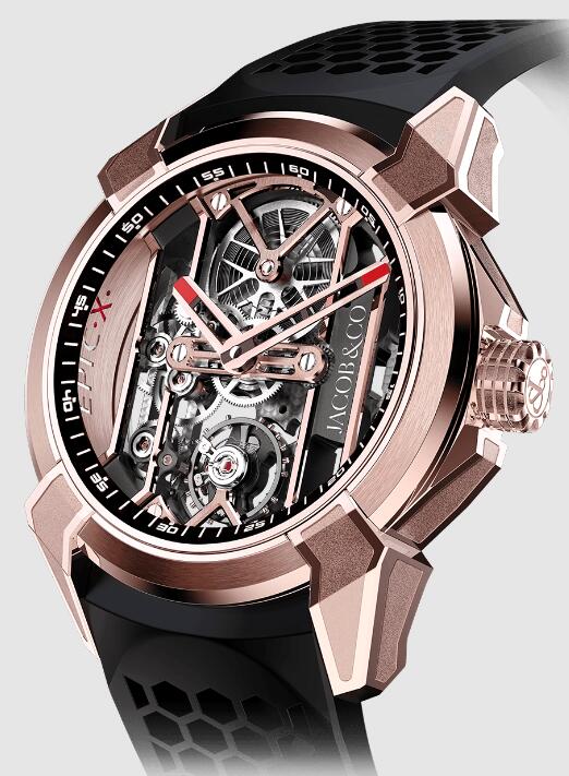 Jacob & Co Replica watch EPIC X ROSE GOLD (BLACK NEORALITHE INNER RING) EX100.43.PS.BW.A